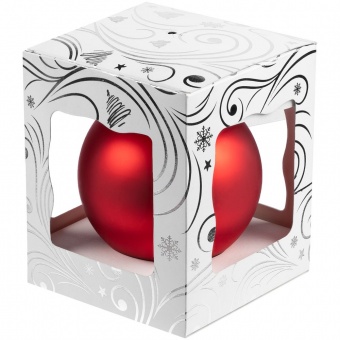 Елочный шар Gala Night Matt в коробке с тиснением, красный, 8 см фото 