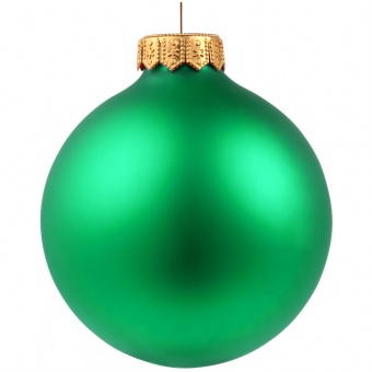 Елочный шар Gala Night Matt в коробке с тиснением, зеленый, 8 см фото 