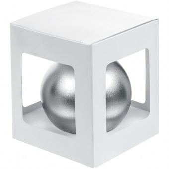 Елочный шар Gala Night Matt в коробке, серебристый, 8 см фото 