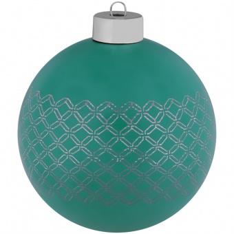 Елочный шар Queen с лентой, 10 см, зеленый фото 