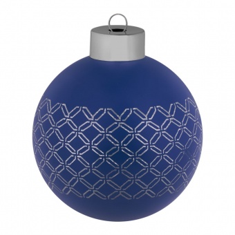 Елочный шар Queen с лентой, 8 см, синий фото 