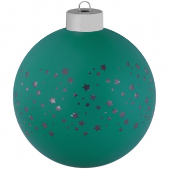 Елочный шар Stars с лентой, 10 см, зеленый фото 