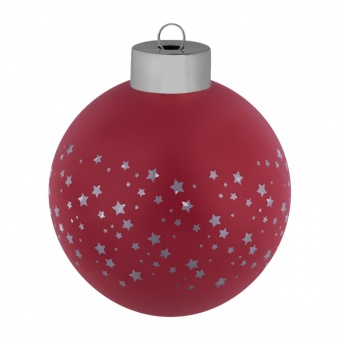 Елочный шар Stars с лентой, 8 см, красный фото 