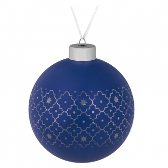 Елочный шар Chain, 10 см, синий фото 