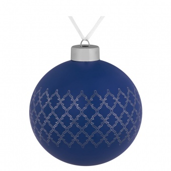 Елочный шар King, 10 см, синий фото 