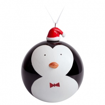 Елочный шар с фигуркой «Новогодний пингвин», 9 см фото 
