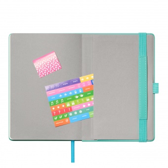 Ежедневник Alpha недатированный, бирюзовый/серый фото 