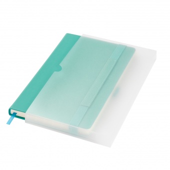 Ежедневник Alpha недатированный, бирюзовый/серый фото 