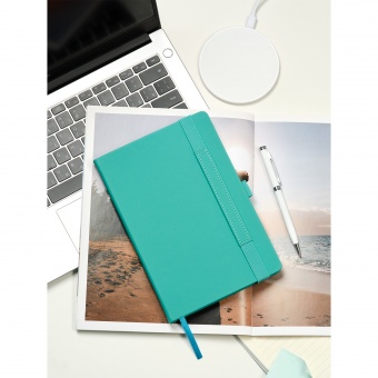 Ежедневник Alpha недатированный, бирюзовый/серый фото 