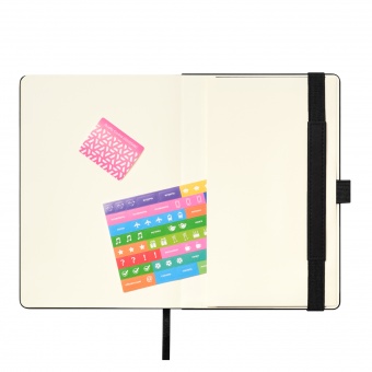 Ежедневник Alpha недатированный, черный/бежевый фото 