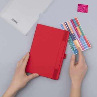 Ежедневник Alpha недатированный, красный/серый фото 