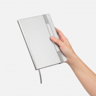 Ежедневник Alpha недатированный, серебро/серый фото 