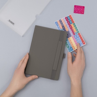 Ежедневник Alpha недатированный, серый/бирюзовый фото 