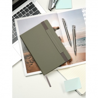 Ежедневник Alpha недатированный, серый/бирюзовый фото 