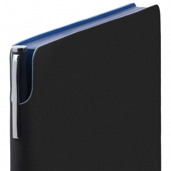 Ежедневник Flexpen Black, недатированный, черный с синим фото 