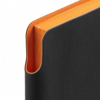 Ежедневник Flexpen Black, недатированный, черный со светло-оранжевым фото 
