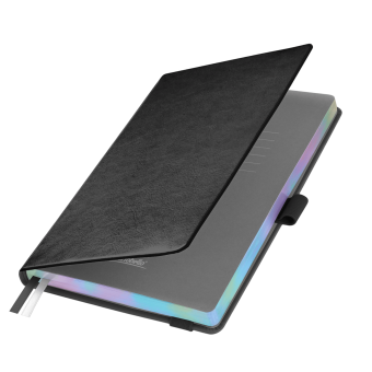 Ежедневник Galaxy недатированный, жесткая обложка, срез голограф. фольга, черный фото 