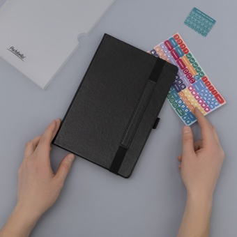 Ежедневник Galaxy недатированный, жесткая обложка, срез голограф. фольга, черный фото 