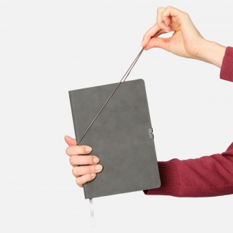 Ежедневник In Velour недатированный, серый фото 