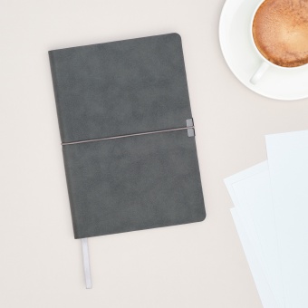Ежедневник In Velour недатированный, серый фото 