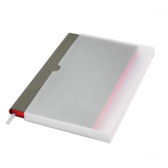 Ежедневник Latte soft touch недатированный, серый/красный фото 