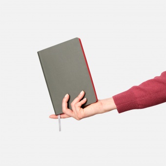 Ежедневник Latte soft touch недатированный, серый/красный фото 