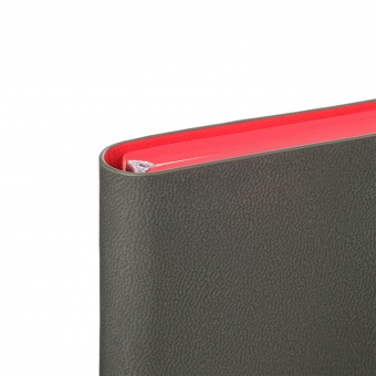 Ежедневник Latte soft touch недатированный, серый/красный фото 