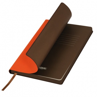 Ежедневник недатированный, Portobello Trend, Latte NEW, 145х210, 256 стр, оранжевый/коричневый (темный срез,светлый форзац) фото 