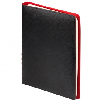 Ежедневник недатированный, Portobello Trend, Vista, 145х210, 256 стр, черный/красный фото 
