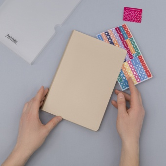 Ежедневник Spark недатированный, белое золото (с упаковкой, со стикерами) фото 