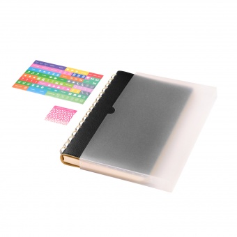 Ежедневник Vista недатированный, черный/бежевый фото 