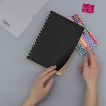 Ежедневник Vista недатированный, черный/бежевый фото 