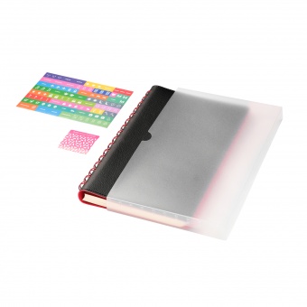 Ежедневник Vista недатированный, черный/красный фото 