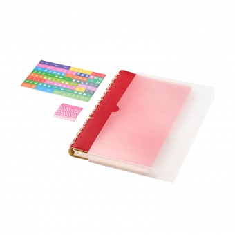 Ежедневник Vista недатированный, красный/бежевый фото 