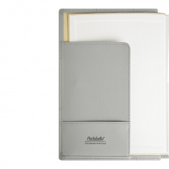 Ежедневник-портфолио Royal, серый, обложка soft touch, недатированный кремовый блок, подарочная коробка фото 