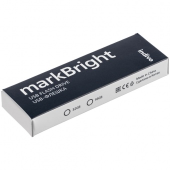 Флешка markBright с синей подсветкой, 16 Гб фото 
