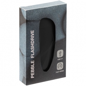 Флешка Pebble, черная, USB 3.0, 16 Гб фото 2
