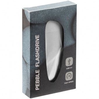 Флешка Pebble, светло-серая, USB 3.0, 16 Гб фото 