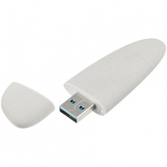 Флешка Pebble Type-C, USB 3.0, светло-серая, 16 Гб фото 2