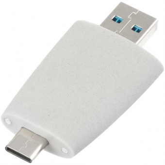 Флешка Pebble Type-C, USB 3.0, светло-серая, 16 Гб фото 3