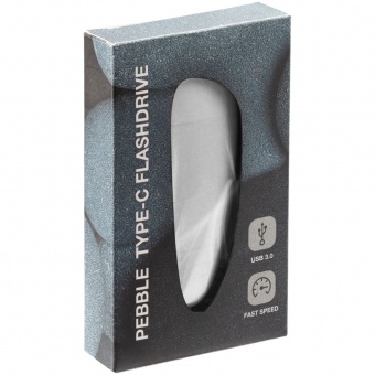 Флешка Pebble Type-C, USB 3.0, светло-серая, 16 Гб фото 6