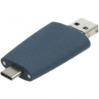 Флешка Pebble Universal, USB 3.0, серо-синяя, 32 Гб фото 