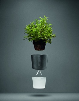 Горшок для растений Flowerpot, фарфоровый, серый фото 