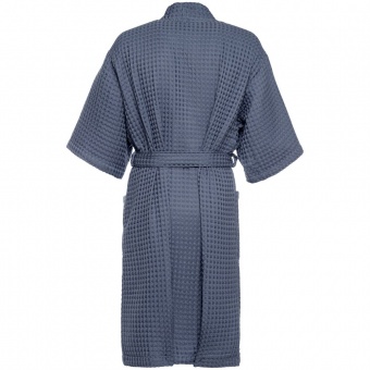Халат вафельный мужской Boho Kimono, темно-синий (графит) фото 14