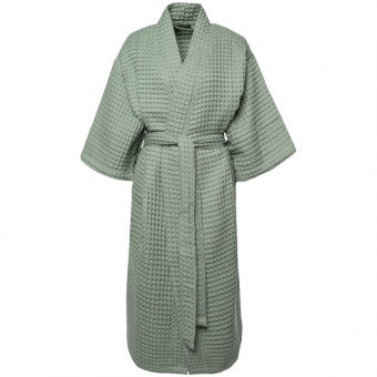 Халат вафельный женский Boho Kimono, зеленая мята фото 3