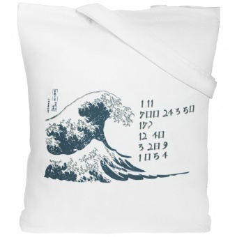 Холщовая сумка «Цифровые стихи. Японская поэзия», молочно-белая фото 