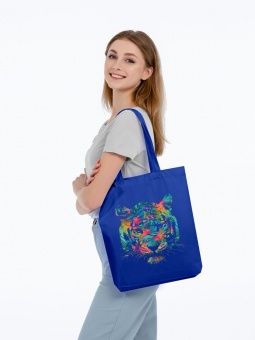 Холщовая сумка Jungle Look, ярко-синяя фото 
