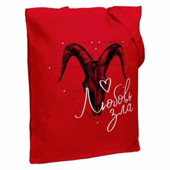 Холщовая сумка «Любовь зла», красная фото 