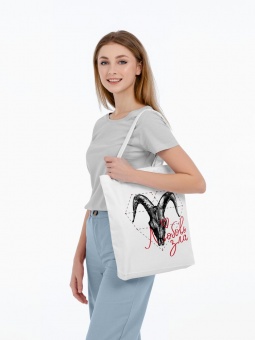Холщовая сумка «Любовь зла», молочно-белая фото 