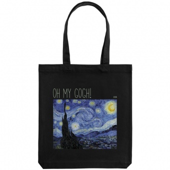 Холщовая сумка «Oh my Gogh!», черная фото 